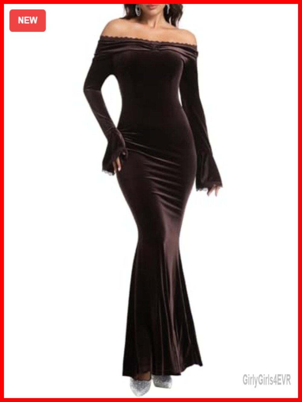 Off Shoulder Lace Maxi Wedding Dress Maternity Photoshoot Formal Gown